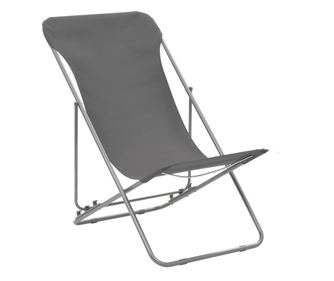 Sklopive stolice za plažu 2 kom čelik i tkanina Oxford sive