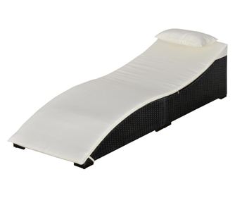 Outsunny Pat Sezlong Pliabil din Ratan pentru Gradina