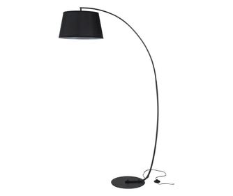Homcom Lampa de Podea tip Arc cu Abajur din Tesatura Comutator cu Pedala Negru