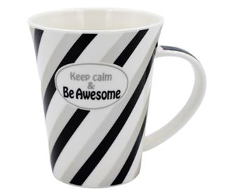 Porcelán bögre személyre szabott üzenettel "Keep calm and Be Awesome"