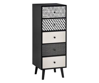 HOMCOM Скрин с 5 чекмеджета, Модерни мебели за дома, 39.5x39.5x110 см