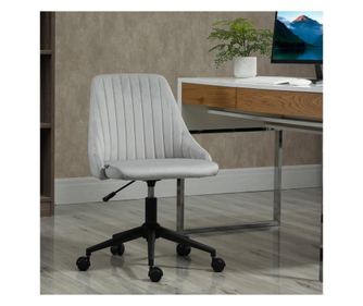 Vinsetto Scaun de Birou din Catifea Inaltime Reglabila Pivotant 360 ° cu Roti Vinsetto