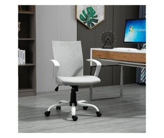 Vinsetto Scaun de Birou Ergonomic si Rotativ pentru Masa de lucru Ajustabil Gri Vinsetto