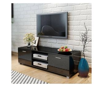 TV Ormarić visoki sjaj crni 140 x 40,3 x 34,7 cm