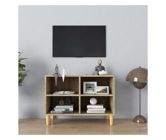 TV ormarić s nogama od masivnog drva 69,5x30x50 cm boja hrasta