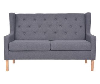 Canapea cu 2 locuri, material textil, gri