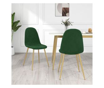 Jedilni stol 2 kosa temno zelen žamet