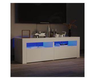 TV ormarić s LED svjetlima bijeli 120 x 35 x 40 cm