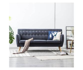 Canapea 3 locuri, tapiterie textila, 172x70x82 cm, gri inchis