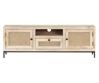 TV ormarić 120x30x40 cm od masivnog drva manga i prirodne trske