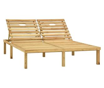 Двоен шезлонг с шалтета таупе, импрегнирано борово дърво