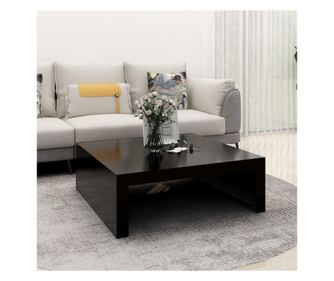 Klubska mizica črna 100x100x35 cm iverna plošča