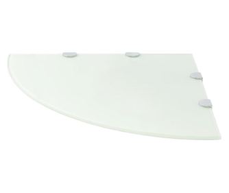 Raft de colt cu suporti de crom, sticla, 45 x 45 cm