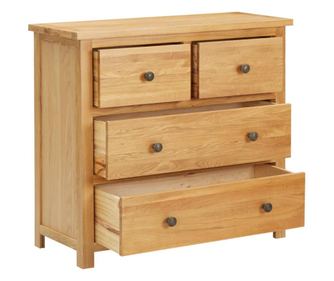 Шкаф с чекмеджета, 80x35x75 см, дъбово дърво масив