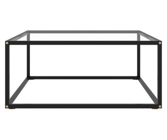 Klubska mizica črna s kaljenim steklom 80x80x35 cm