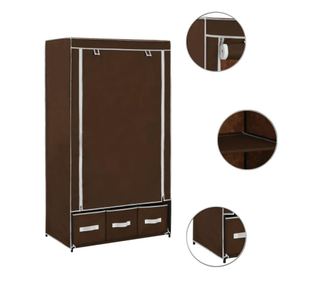 282458 Wardrobe Brown 87x49x159 cm Fabric
