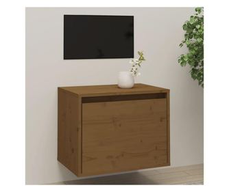 mézbarna tömör fenyőfa faliszekrény 45 x 30 x 35 cm