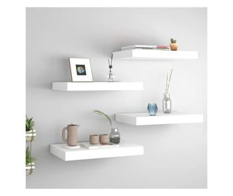 Fali polcok, 4 db, fehr, 40x23x3,8 cm, MDF
