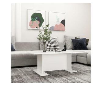 Klubska mizica bela 103,5x60x40 cm iverna plošča