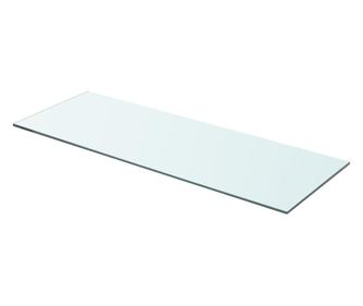 2 db átlátszó üveg paneles polc 70 x 25 cm