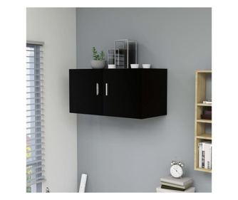 fekete falra szerelhető forgácslap szekrény 80 x 39 x 40 cm