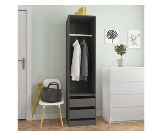 Garderobna omara s predali siva 50x50x200 cm iverna plošča