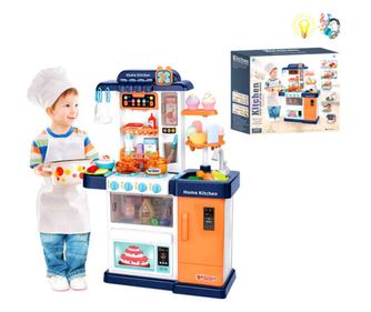 Детска кухня с пара, течаща вода и продукти сменящи цвета си EmonaMall - Код W4361