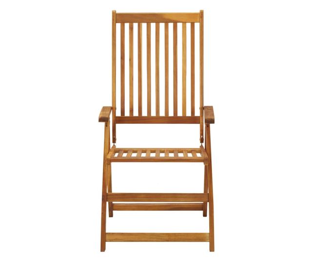 Сгъваеми градински столове с възглавници, 2 бр., Масивна акациева дървесина