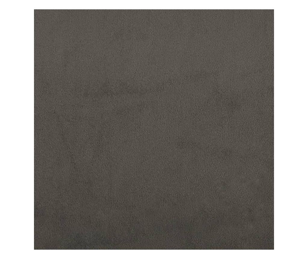 Naslanjač s taburejem, temno siv, žamet - 8