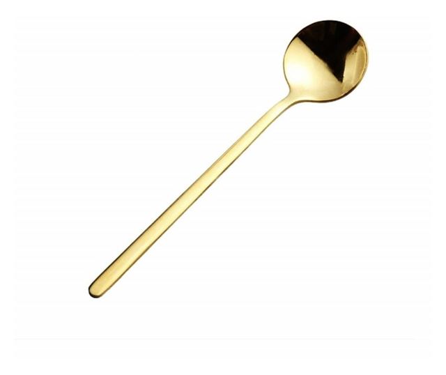 6 teáskanál készlet Pufo Simple kávéhoz, teához, desszerthez, rozsdamentes acélhoz, aranyhoz 13 cm