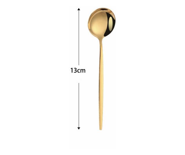 6 teáskanál készlet Pufo Simple kávéhoz, teához, desszerthez, rozsdamentes acélhoz, aranyhoz 13 cm