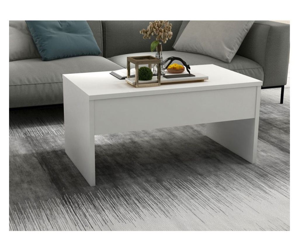 Furny Home Τραπεζάκι Σαλονιού 756FRN2815, 90x52 εκ., Επεκτεινόμενο, Λευκό - 3