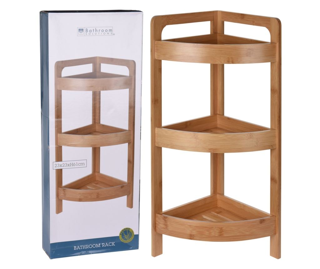 Etajera pentru baie Bathroom Solutions, bambus, 23x23x61 cm, maro - 2