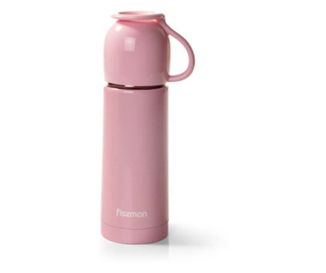 Termos pentru copii Fissman, otel inoxidabil/ABS, 350 ml, roz