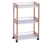 Raft pentru baie Zeller, MDF/bambus/metal, 51x30x81 cm, alb/maro
