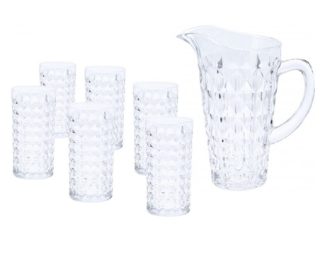 Koopman-Glass Collection vizes tálaló készlet, üveg, átlátszó
