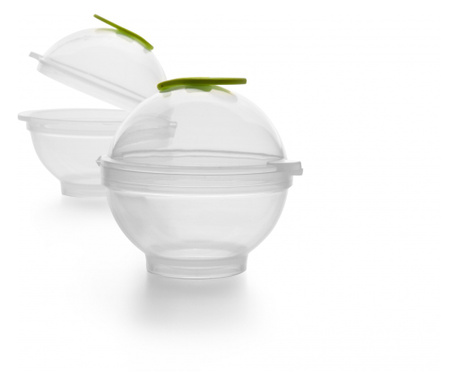 Set 2 forme gheata sfera Ibili-Barware, plastic/silicon, 7x11 cm, transparent