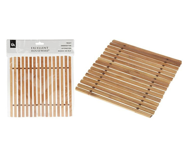 Suport pentru oala Excellent Houseware, bambus, 18x18x0.6 cm, maro