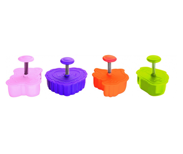 Set 4 forme fursecuri Sf. Valentin Ibili-Accesorios, plastic, 5 cm, multicolor