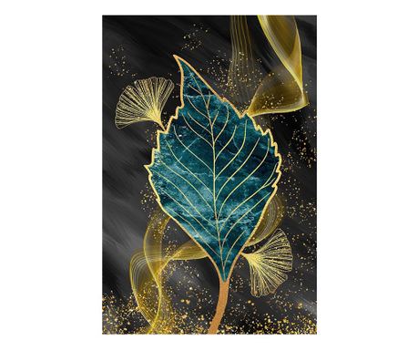 Slika, Golden Leaves Blue, 50x70cm