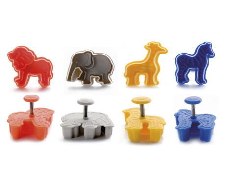Set 4 forme fursecuri Safari Ibili-Accesorios, plastic, 5 cm, multicolor