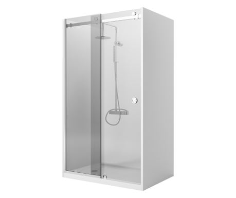 Usa Dus Culisanta (185-190) /200 cm, Triniti Slide 180, profil Aluminiu Lucios, sticla gri securizata, 8 mm