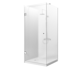 Cabina dus 90 de grade, (100x120)/200, sticla satinata securizata 8 mm, profil Aluminiu Lucios