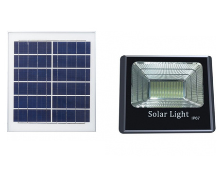 Proiector Solar, KlaussTech, Putere 800W, Control prin Telecomanda, Unghi Larg de Iluminare, Lumina Rece, Usor de Montat, Negru