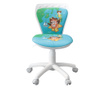 Scaun de birou pentru copii Ministyle, baza alba, textil Foxy Pirate, multicolor