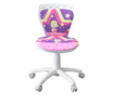Scaun de birou pentru copii Ministyle, baza alba, textil Foxy Superstar, multicolor