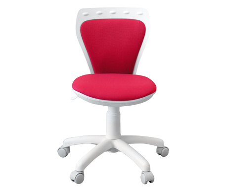 Scaun de birou pentru copii Ministyle, baza alba, textil C2, rosu