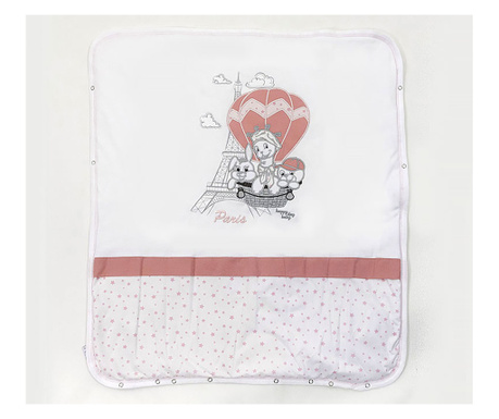 Бебешко памучно одеало с пълнеж 80 х 85 см Bambino Casa Paris розово