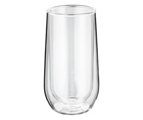 2 darabos pohárkészlet, boroszilikát üveg, 8x8x15 cm, átlátszó