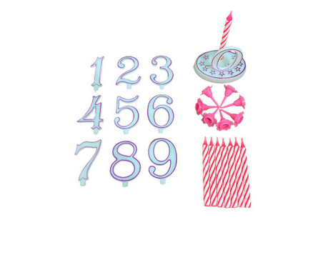 8 db-os születésnapi gyertya készlet Ibili-Flex, 6 cm, piros